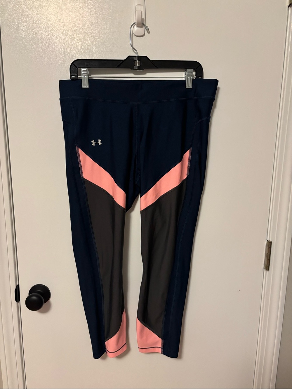 Under Armour Navy, Pink and Gray Colorblock Athletic Leggings